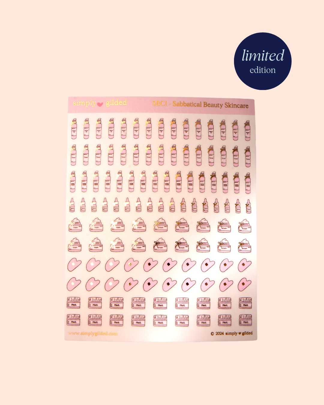 Simply Gilded x Sabbatical Skincare Stickers - Sabbatical Beauty