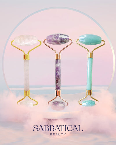 Crystal Facial Roller | Fair Trade Rose Quartz, Jade & Amethyst Facial Rollers - Sabbatical Beauty