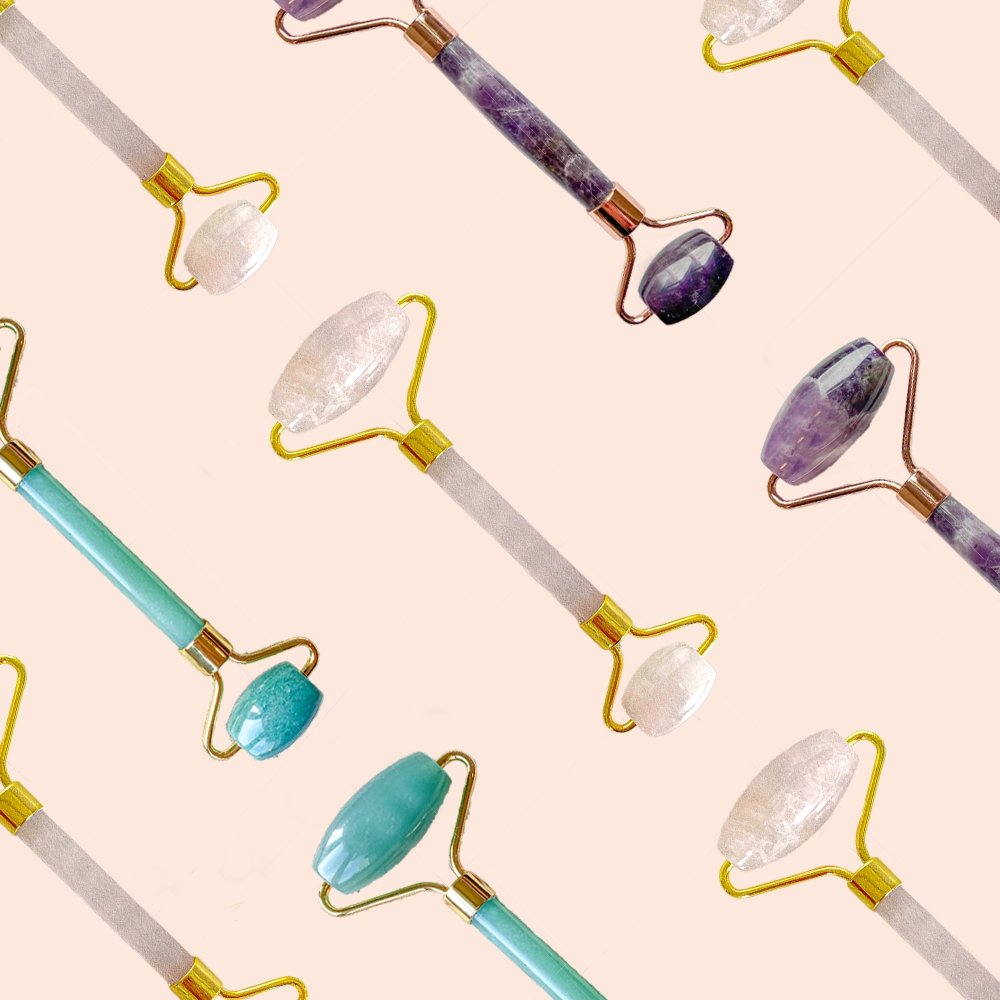 Crystal Facial Roller | Fair Trade Rose Quartz, Jade & Amethyst Facial Rollers - Sabbatical Beauty